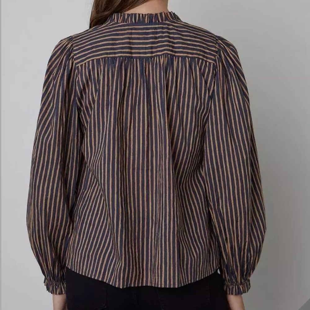 Velvet by Graham & Spencer Black and White Puff Sleeve Blouse - Picture 2 of 6